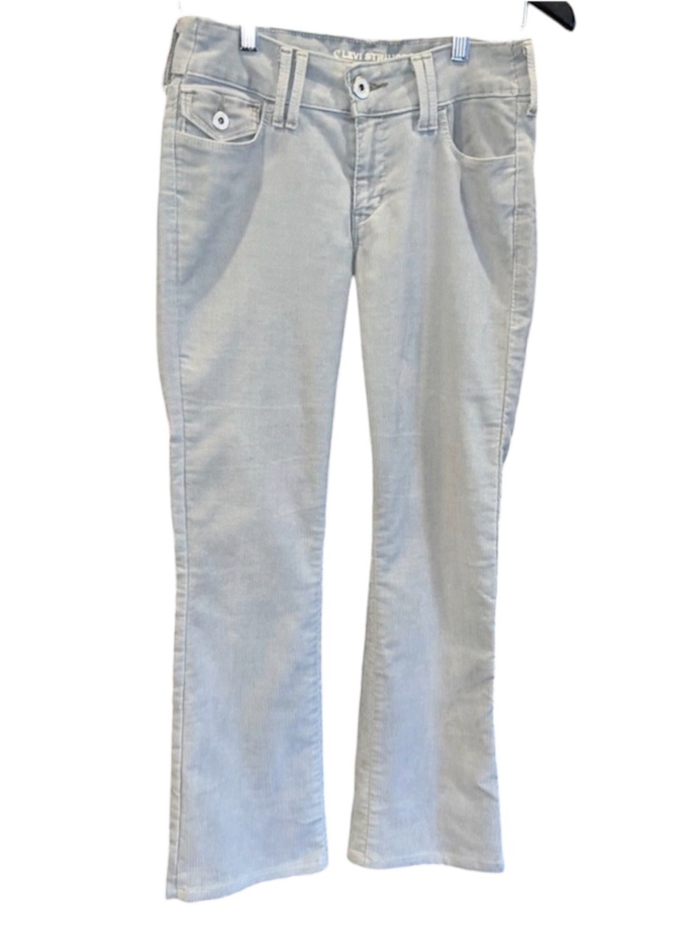 Levi Strauss Signature light Grey Corduroy Pants Women’s 8 Bootcut Low Rise Y2K